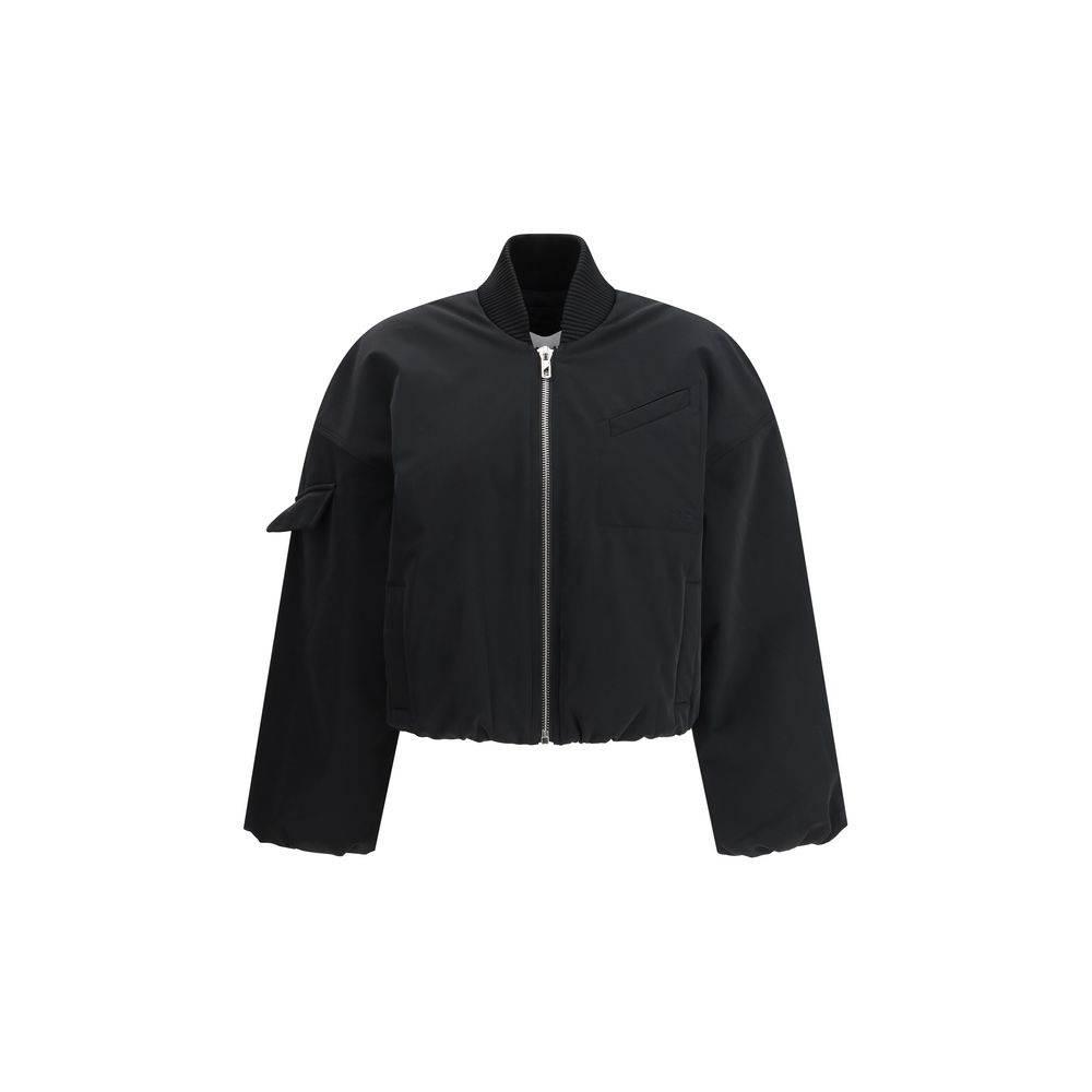 Ganni Light Twill Oversized Short Bomber Jacke - Hilstor