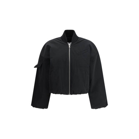 Ganni Light Twill Oversized Short Bomber Jacke - Hilstor