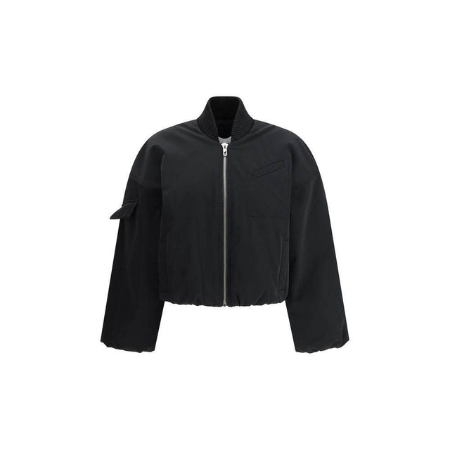 Ganni Light Twill Oversized Short Bomber Jacke - Hilstor