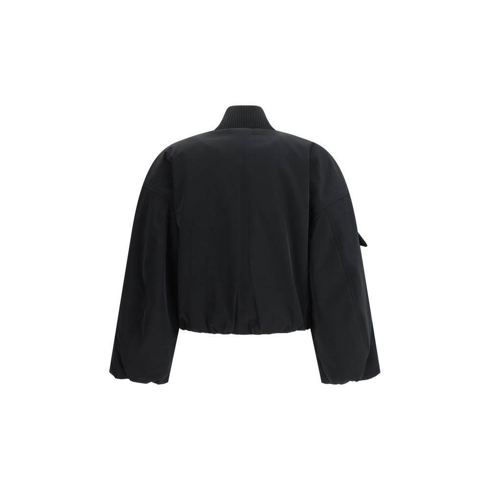 Ganni Light Twill Oversized Short Bomber Jacke - Hilstor