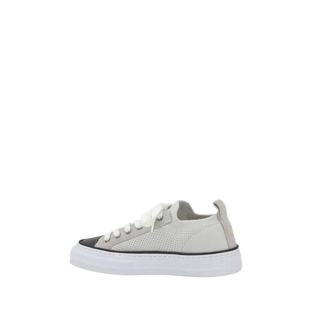 Brunello Cucinelli Mesh cotton and suede Sneakers - Hilstor