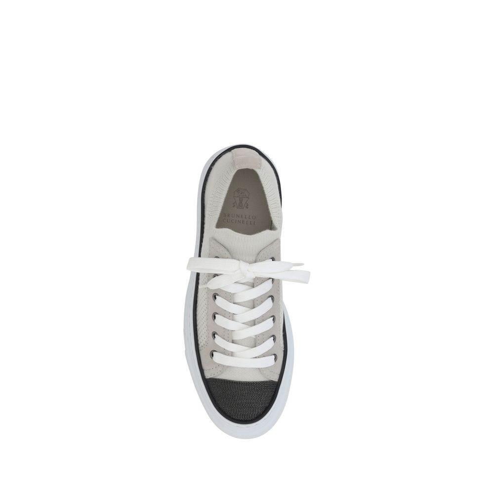 Brunello Cucinelli Mesh cotton and suede Sneakers - Hilstor