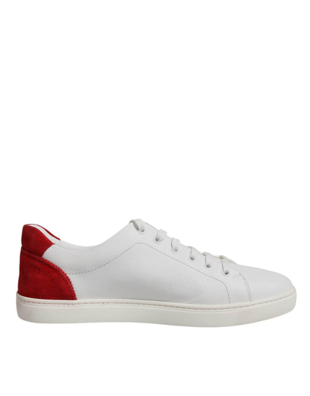 Dolce & Gabbana White Suede Leather Low Top Sneakers Shoes - Hilstor