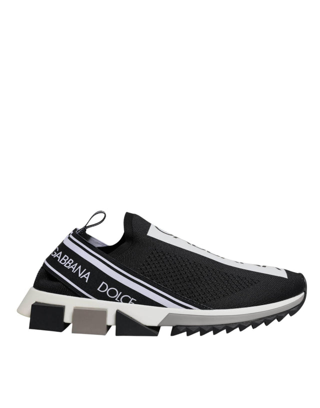 Dolce & Gabbana Black White Slip On Sorrento Sneakers Shoes - Hilstor