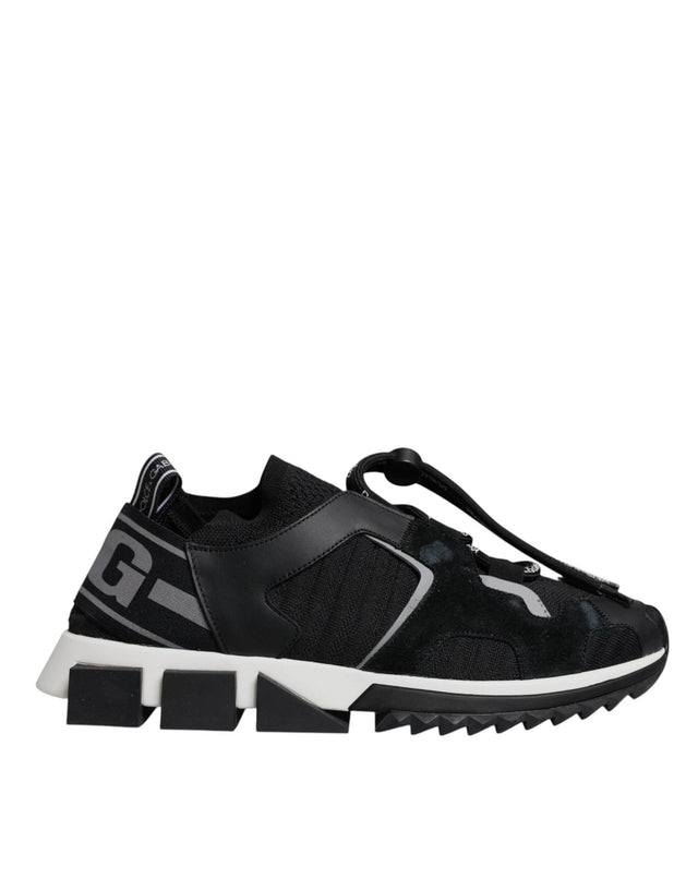 Dolce & Gabbana Black Mesh Sorrento Trekking Sneakers Shoes - Hilstor