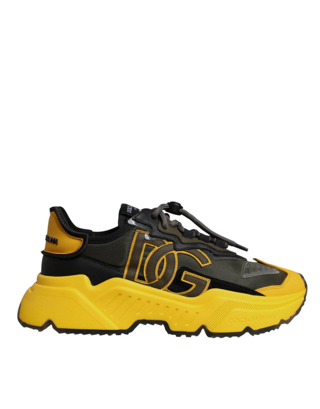 Dolce & Gabbana Yellow Black Daymaster Low Top Sneaker Shoes - Hilstor