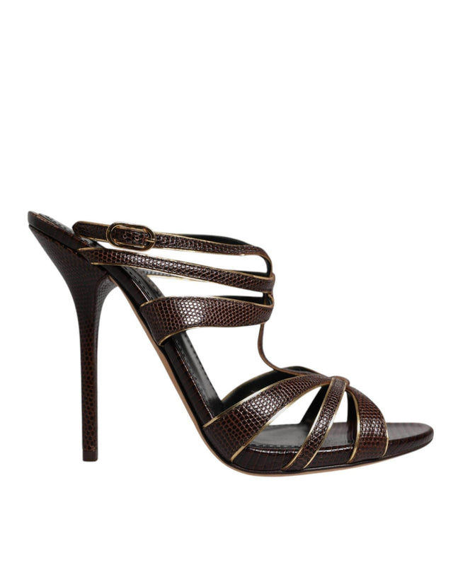 Dolce & Gabbana Bordeaux Ankle Strap Heels Sandals Shoes - Hilstor