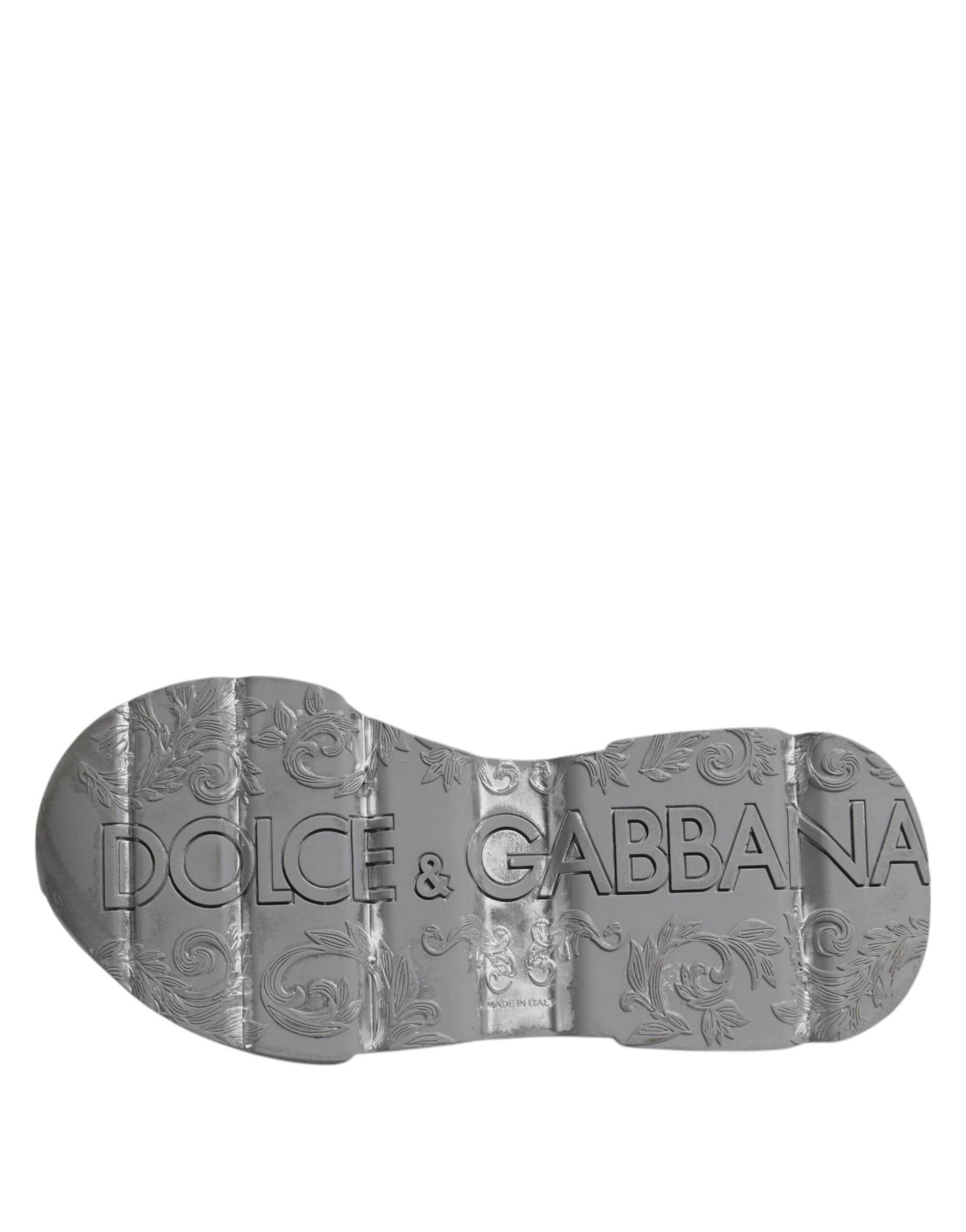 Dolce & Gabbana White Silver Daymaster Low Top Sneaker Shoes - Hilstor