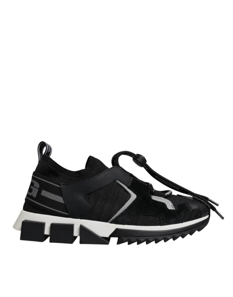Dolce & Gabbana Black Mesh Sorrento Trekking Sneakers Shoes - Hilstor