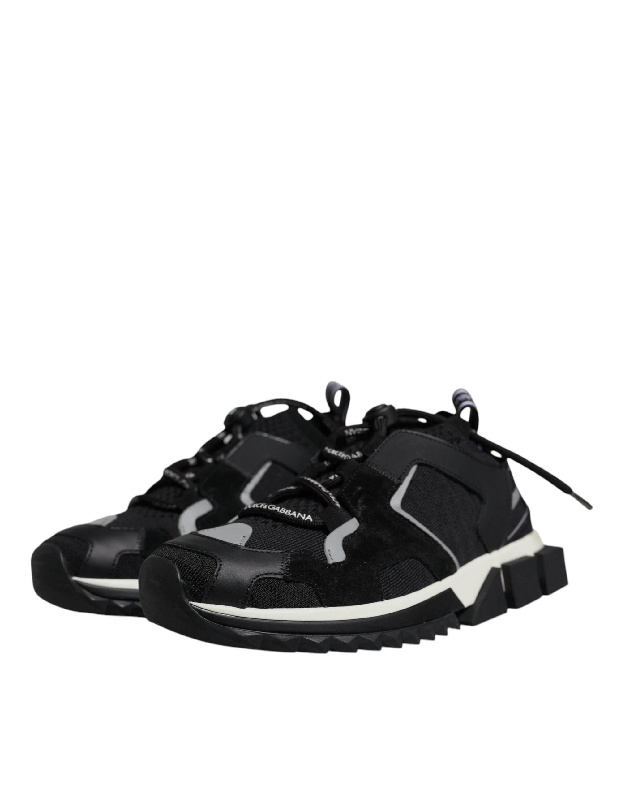 Dolce & Gabbana Black Mesh Sorrento Trekking Sneakers Shoes - Hilstor