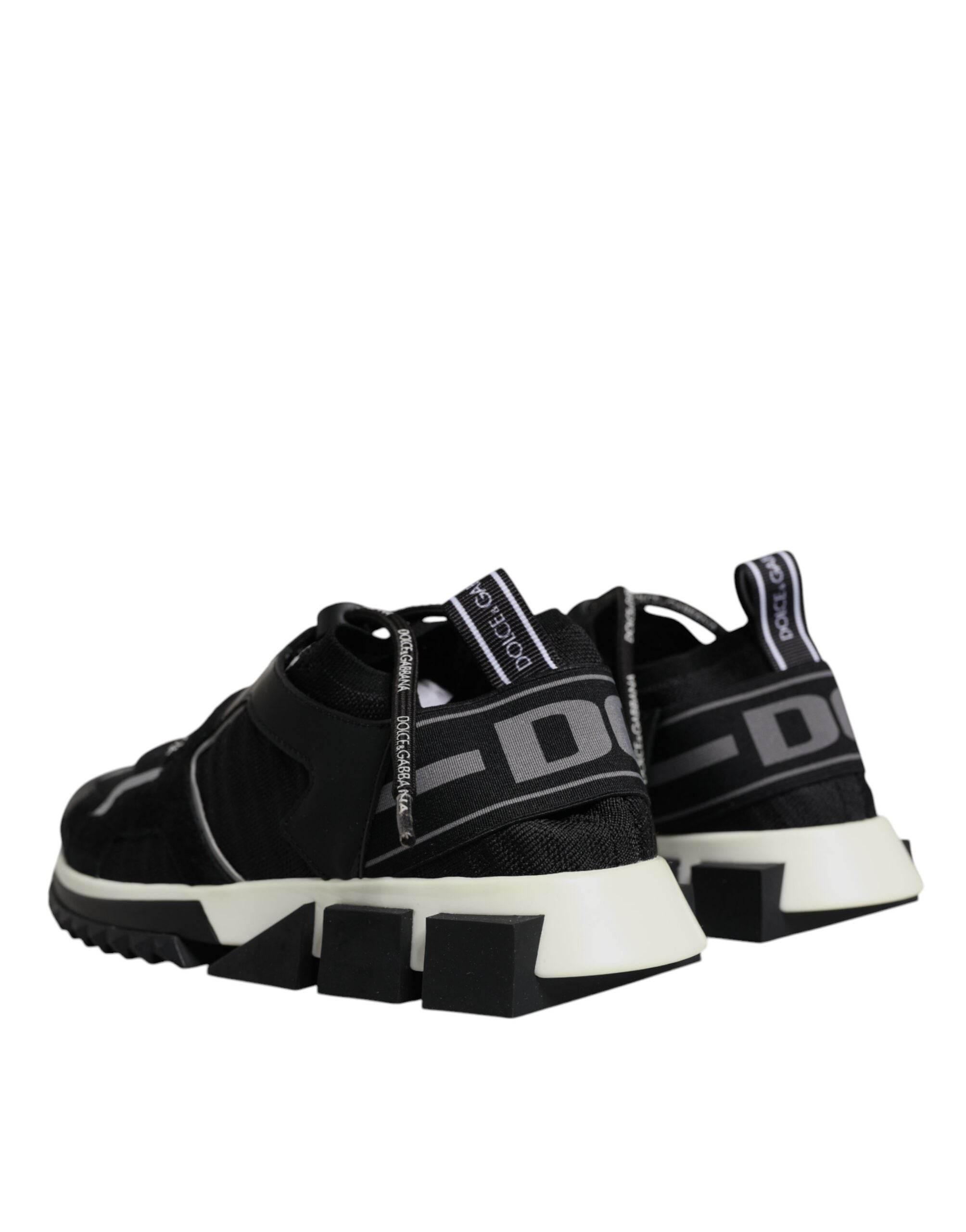 Dolce & Gabbana Black Mesh Sorrento Trekking Sneakers Shoes - Hilstor