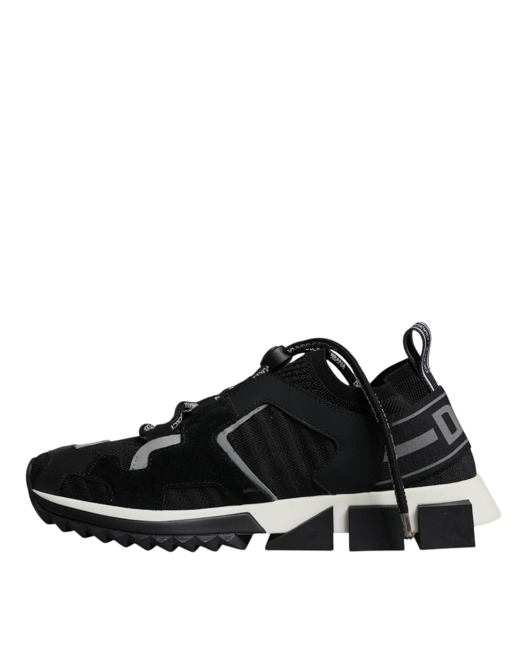 Dolce & Gabbana Black Mesh Sorrento Trekking Sneakers Shoes - Hilstor