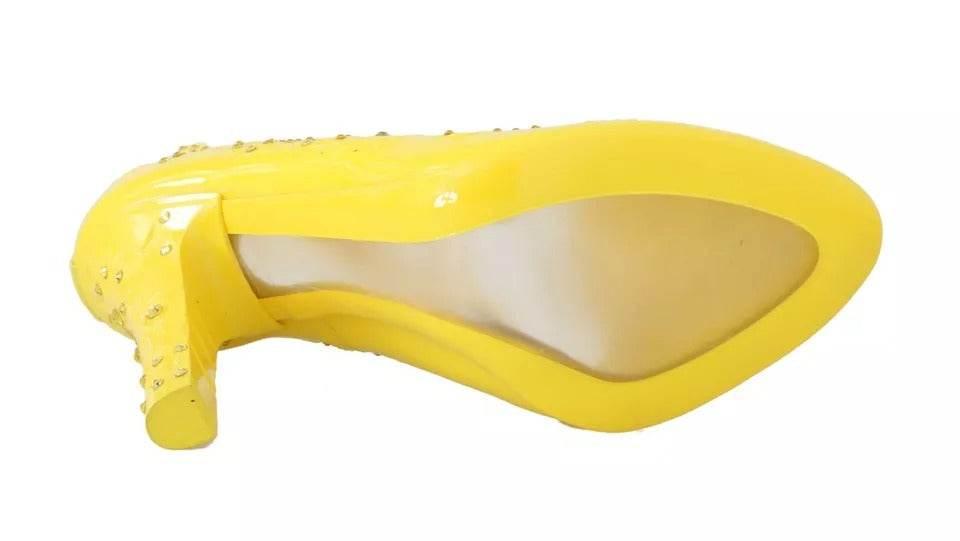 Dolce & Gabbana Yellow Crystal Heels CINDERELLA Shoes - Hilstor