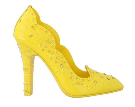 Dolce & Gabbana Yellow Crystal Heels CINDERELLA Shoes - Hilstor