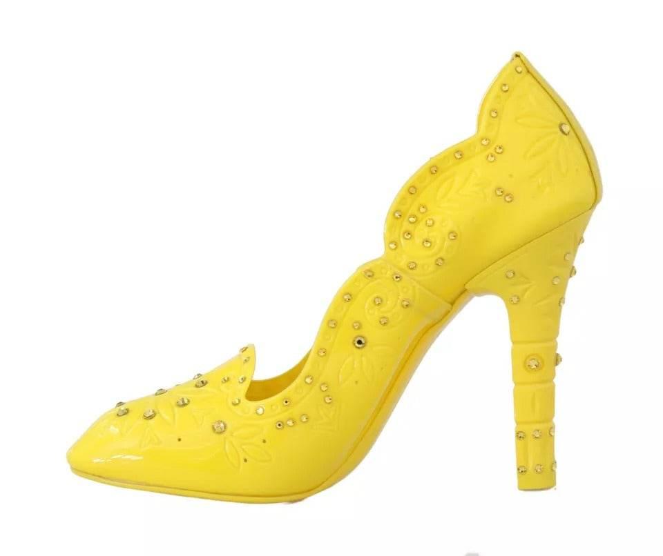 Dolce & Gabbana Yellow Crystal Heels CINDERELLA Shoes - Hilstor