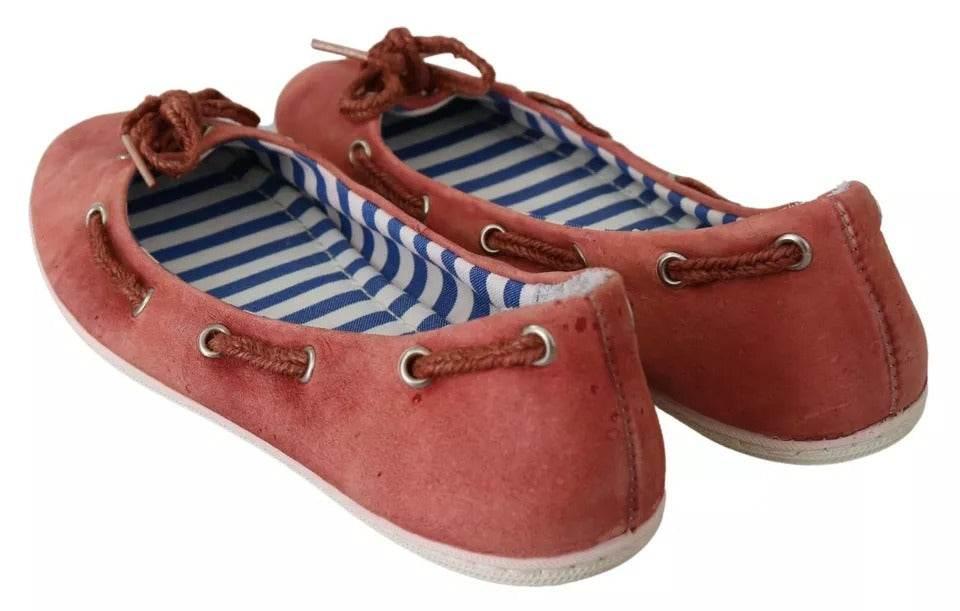 Pantofola D'Oro Scarlet Red Blue Stripe Flat Slip-On Shoes - Hilstor