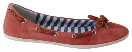 Pantofola D'Oro Scarlet Red Blue Stripe Flat Slip-On Shoes - Hilstor