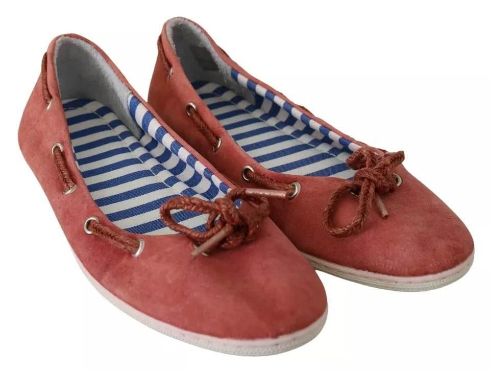 Pantofola D'Oro Scarlet Red Blue Stripe Flat Slip-On Shoes - Hilstor