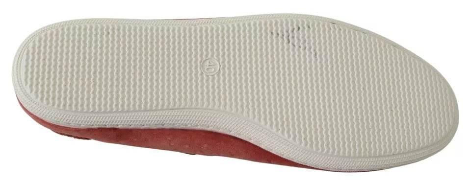 Pantofola D'Oro Scarlet Red Blue Stripe Flat Slip-On Shoes - Hilstor