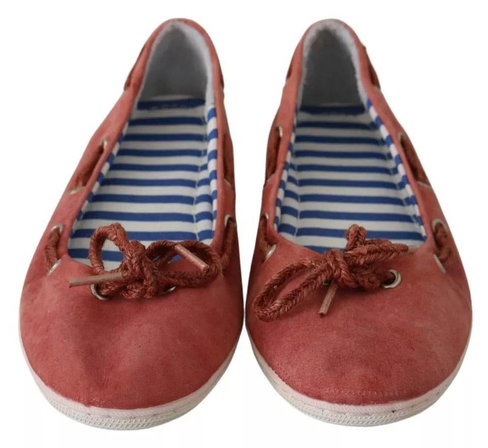 Pantofola D'Oro Scarlet Red Blue Stripe Flat Slip-On Shoes - Hilstor