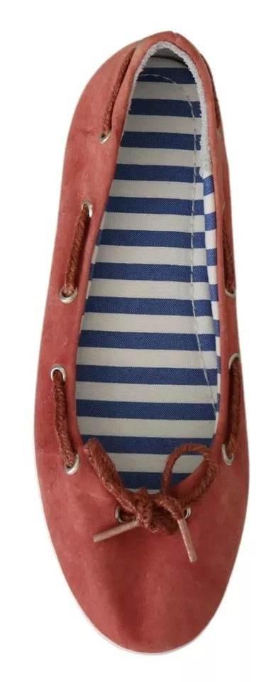 Pantofola D'Oro Scarlet Red Blue Stripe Flat Slip-On Shoes - Hilstor