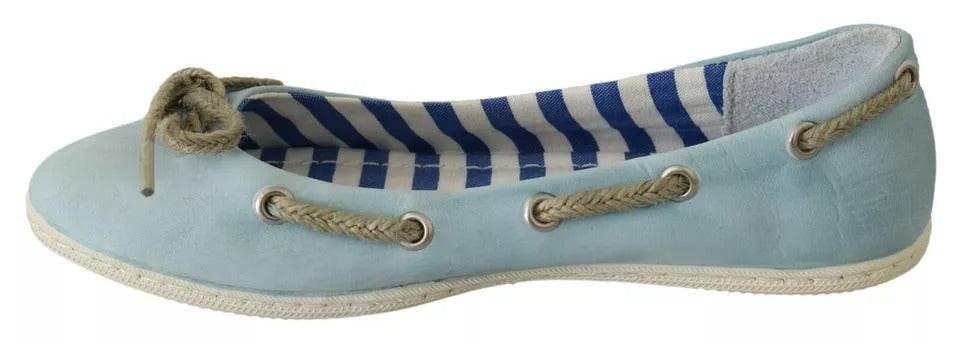 Pantofola D'Oro Minnesota Blue Stripe Flat Slip-On Shoes - Hilstor