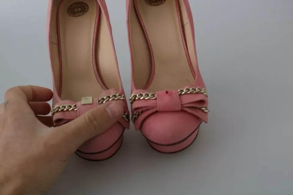 Elisabetta Franchi Pink Bow Stiletto Heel Pumps Shoes - Hilstor