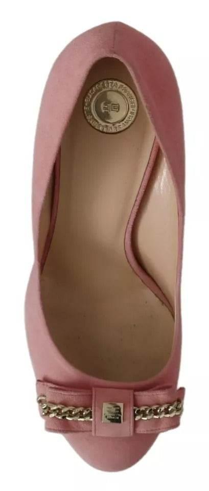 Elisabetta Franchi Pink Bow Stiletto Heel Pumps Shoes - Hilstor