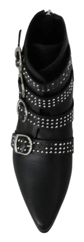 Dondup Black Fashion Buckled Zipper Ankle Boots Shoes - Hilstor