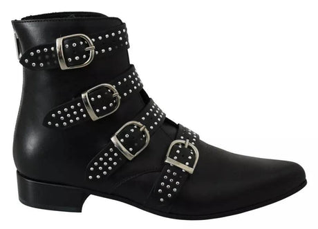 Dondup Black Fashion Buckled Zipper Ankle Boots Shoes - Hilstor