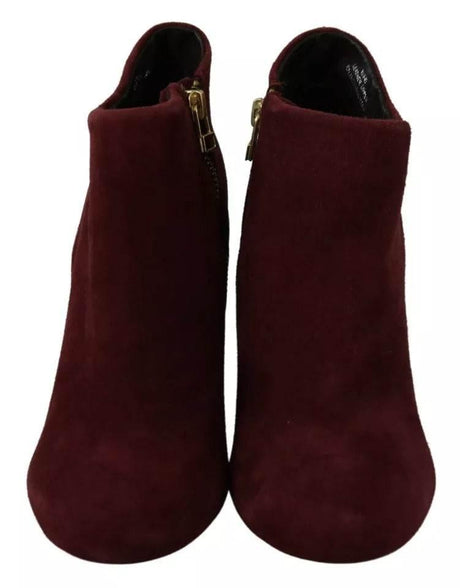 Steve Madden Maroon Blush Velvet Suede Penelope Ankle Boots Shoes - Hilstor