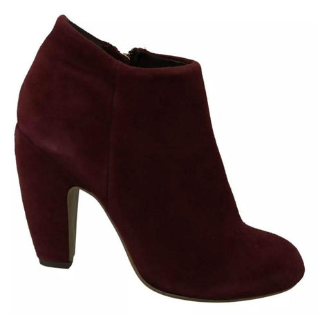 Steve Madden Maroon Blush Velvet Suede Penelope Ankle Boots Shoes - Hilstor