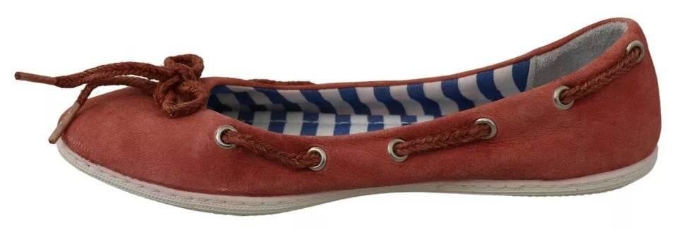 Pantofola D'Oro Coral Suede Lace Bow Loafers Ballet Flat Shoes - Hilstor