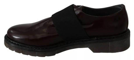 Dr. Martens Dark Brown Leather Elastic Strap Shoes - Hilstor