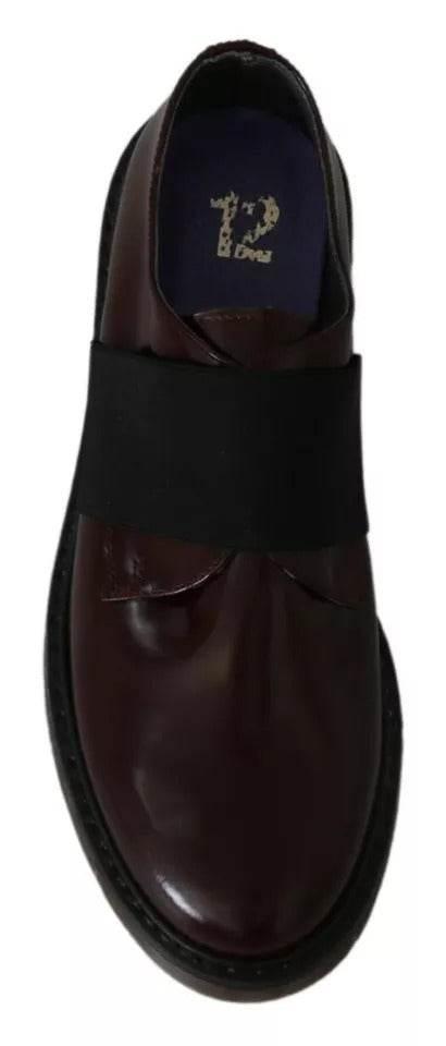 Dr. Martens Dark Brown Leather Elastic Strap Shoes - Hilstor