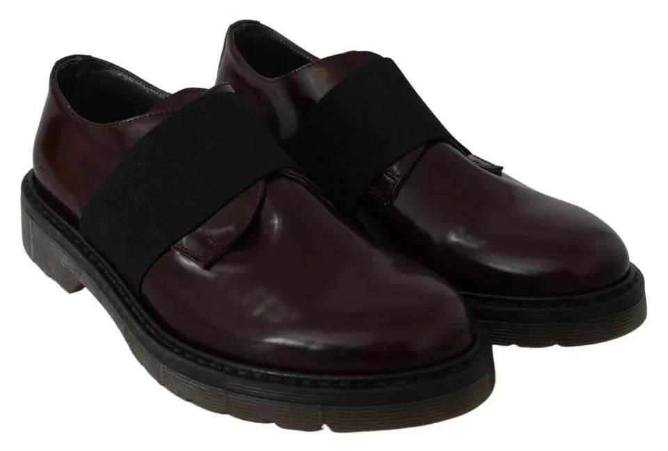 Dr. Martens Dark Brown Leather Elastic Strap Shoes - Hilstor