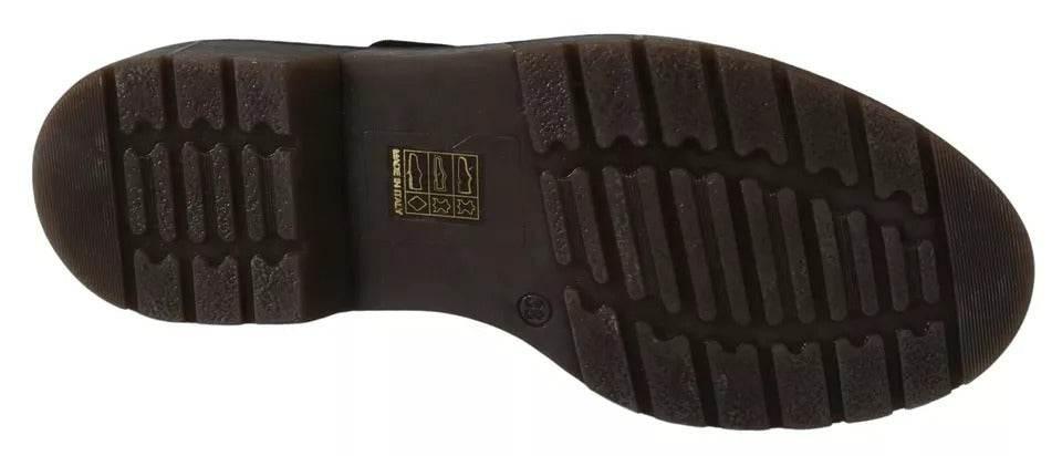 Dr. Martens Dark Brown Leather Elastic Strap Shoes - Hilstor