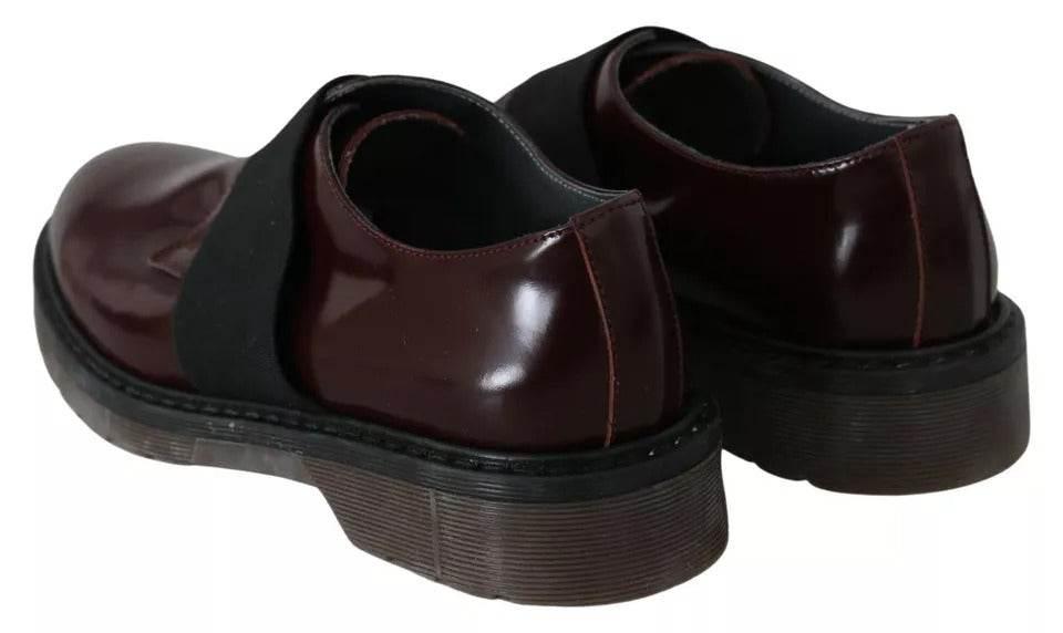 Dr. Martens Dark Brown Leather Elastic Strap Shoes - Hilstor