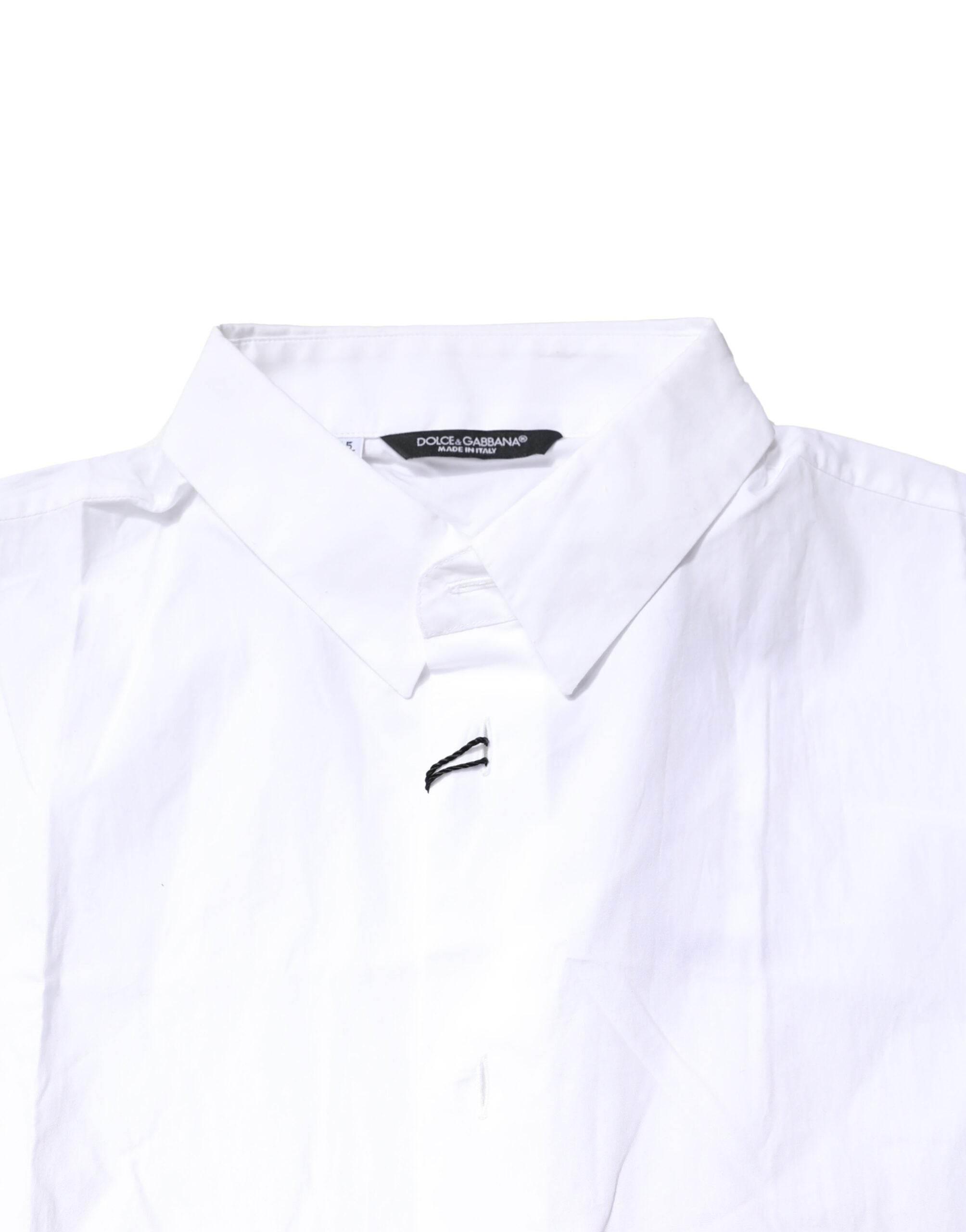 Dolce & Gabbana White Cotton Button Down Casual Men Polo Shirt - Hilstor