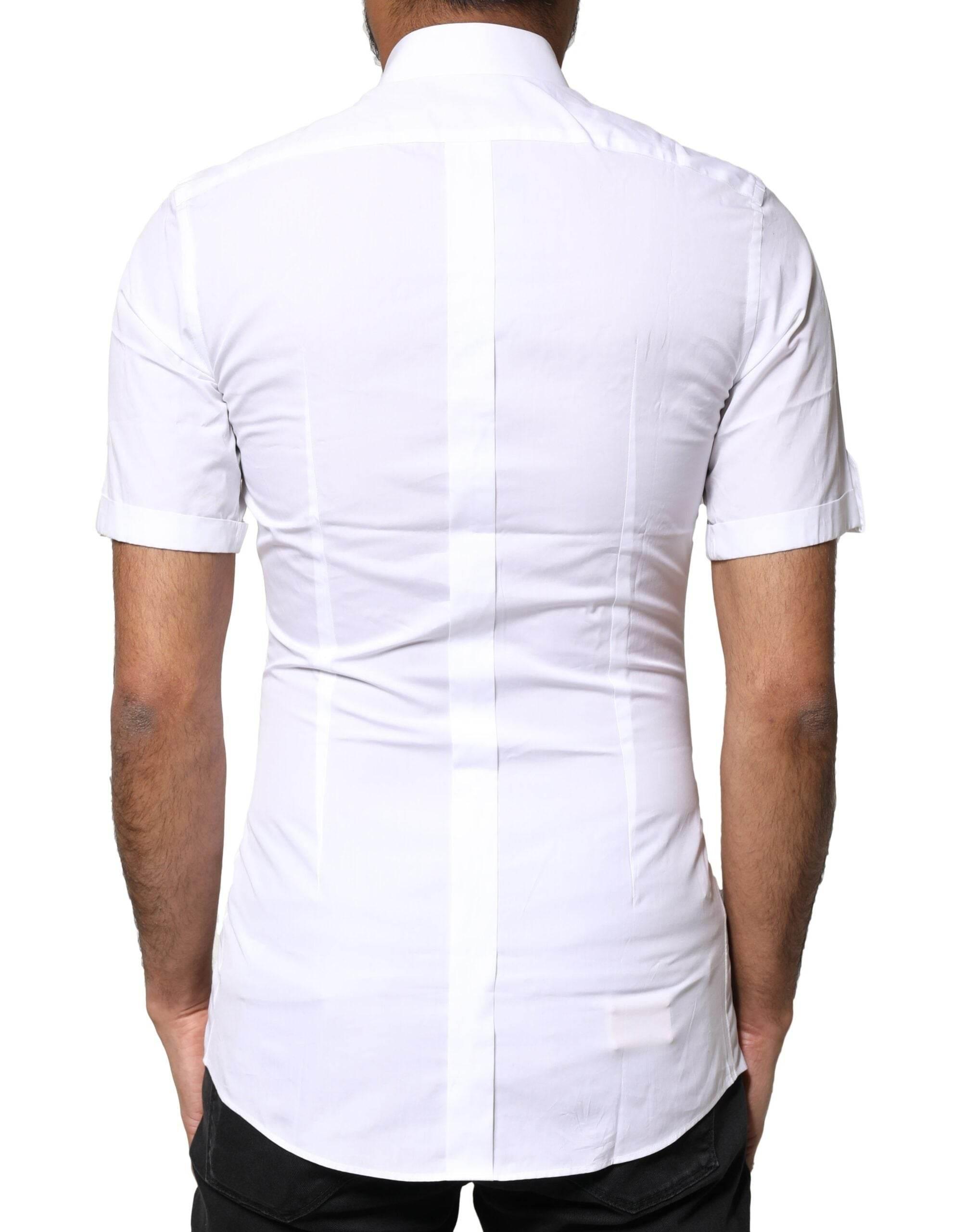 Dolce & Gabbana White GOLD Button Down Casual Men Polo Shirt - Hilstor