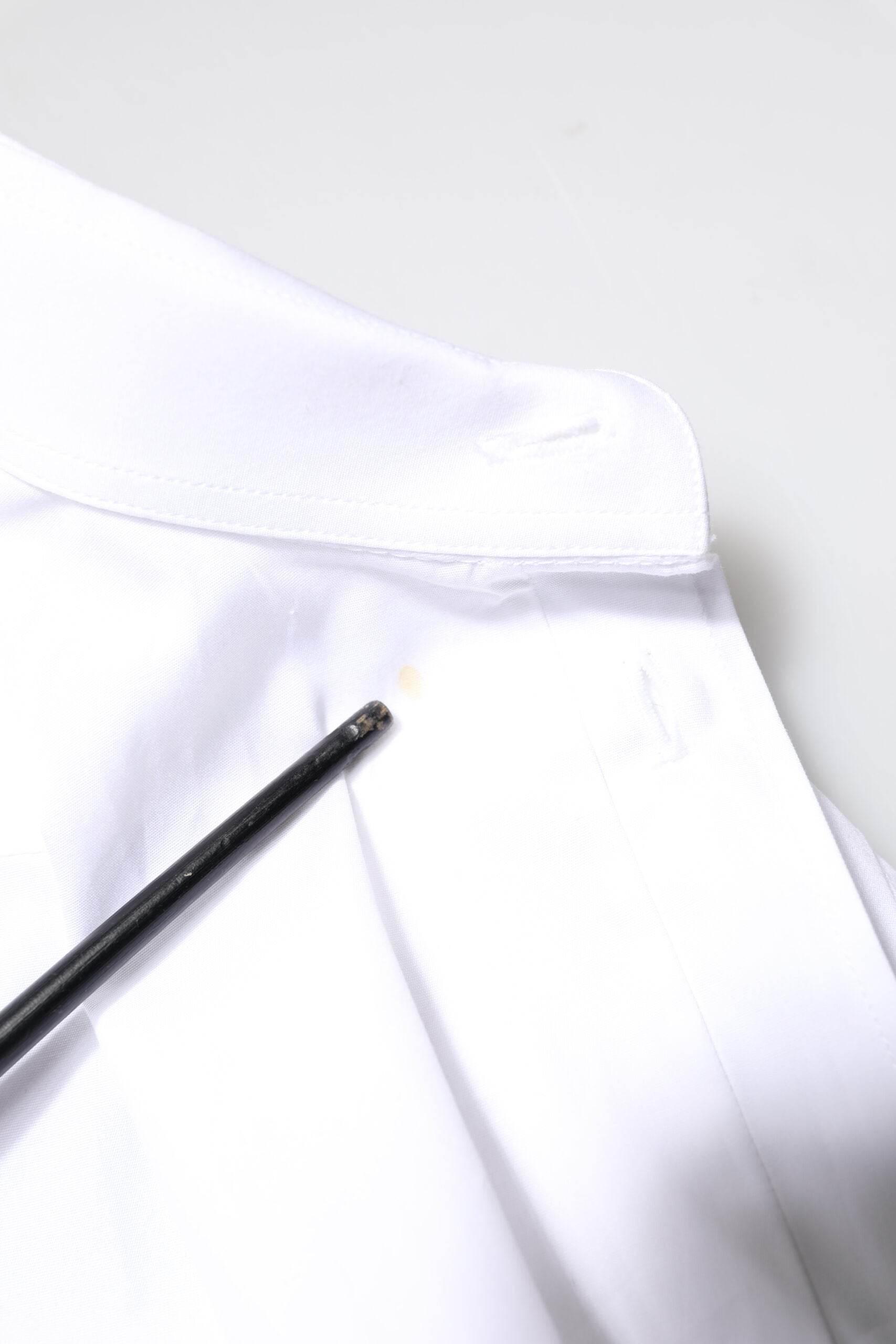 Dolce & Gabbana White GOLD Cotton Long Sleeves Men Dress Shirt - Hilstor