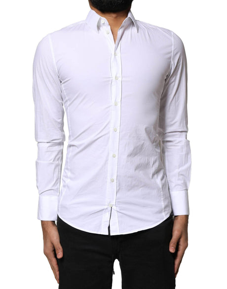 Dolce & Gabbana White SICILIA Cotton Formal Men Dress Shirt - Hilstor