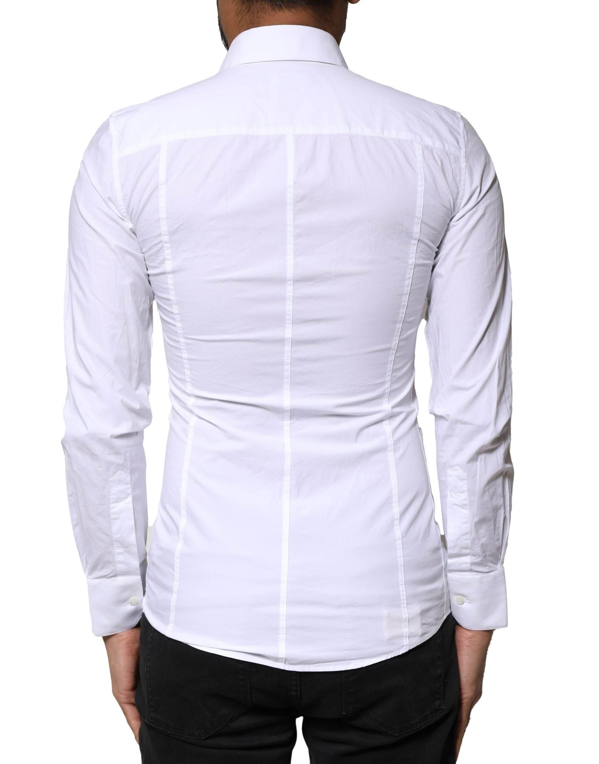 Dolce & Gabbana White SICILIA Cotton Formal Men Dress Shirt - Hilstor