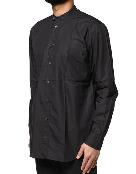 Dolce & Gabbana Black Cotton Button Down Men Casual Shirt - Hilstor