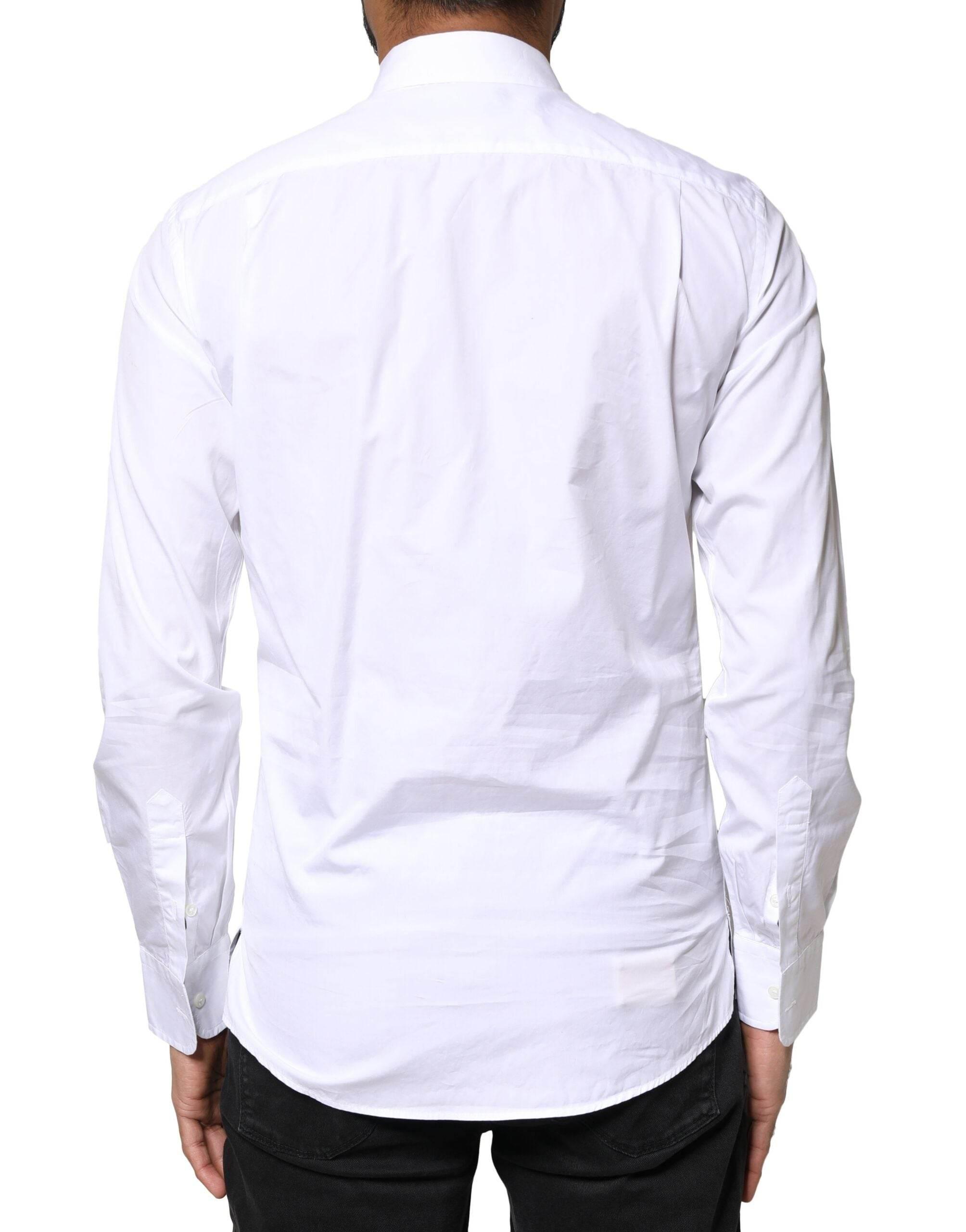 Dolce & Gabbana White Cotton Long Sleeves Formal Dress Shirt - Hilstor