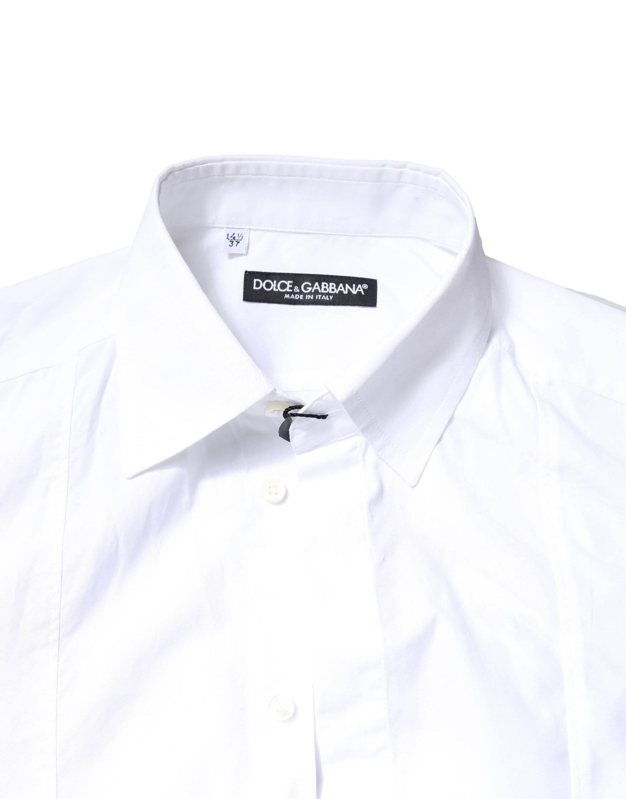Dolce & Gabbana White Cotton Long Sleeves Formal Dress Shirt - Hilstor