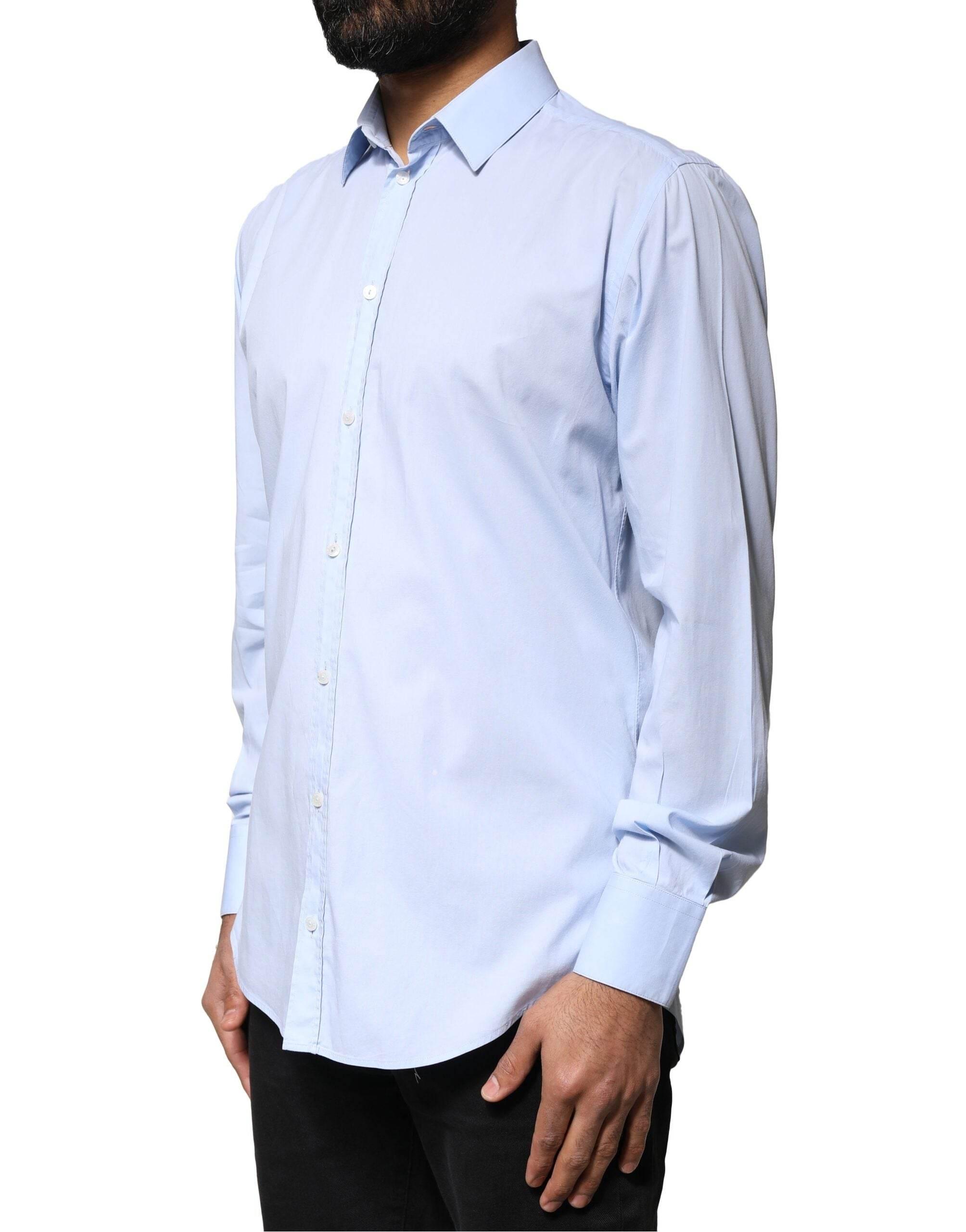 Dolce & Gabbana Light Blue Cotton MARTINI Formal Dress Shirt - Hilstor