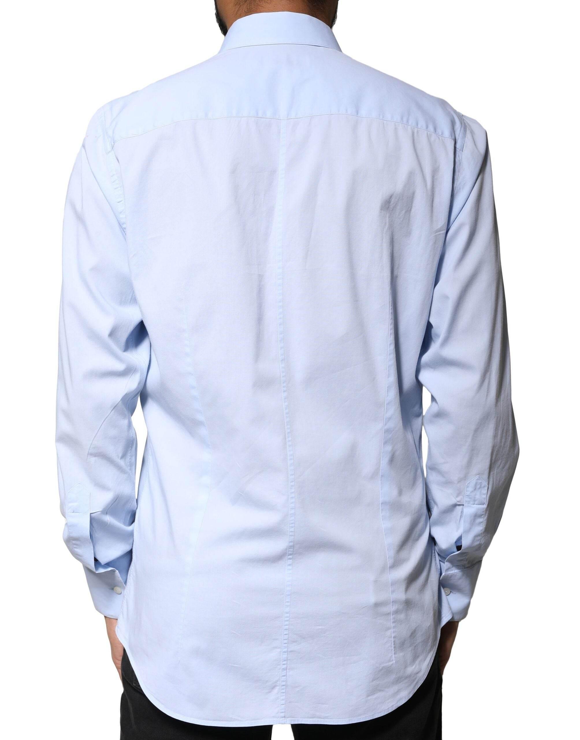 Dolce & Gabbana Light Blue Cotton MARTINI Formal Dress Shirt - Hilstor