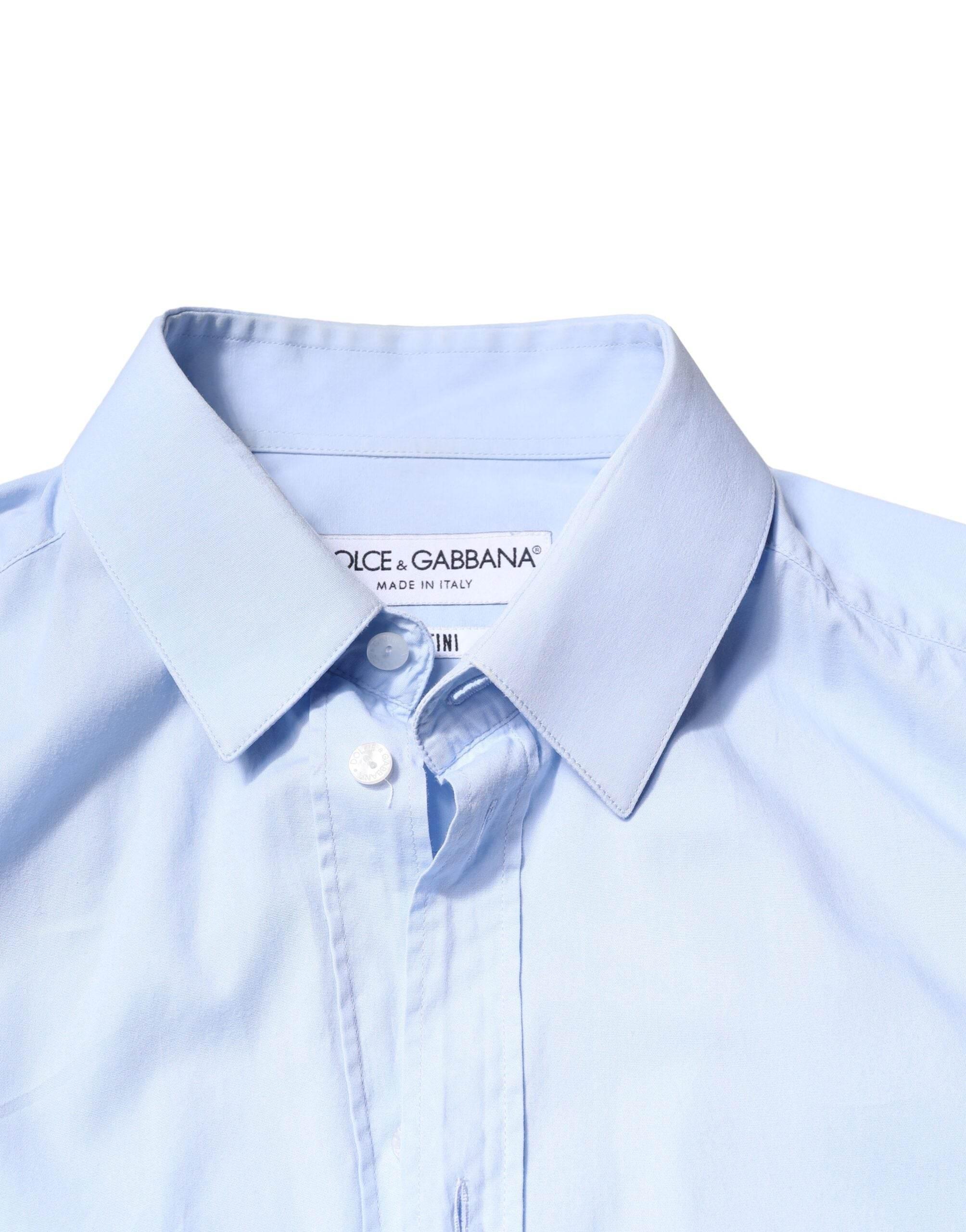 Dolce & Gabbana Light Blue Cotton MARTINI Formal Dress Shirt - Hilstor