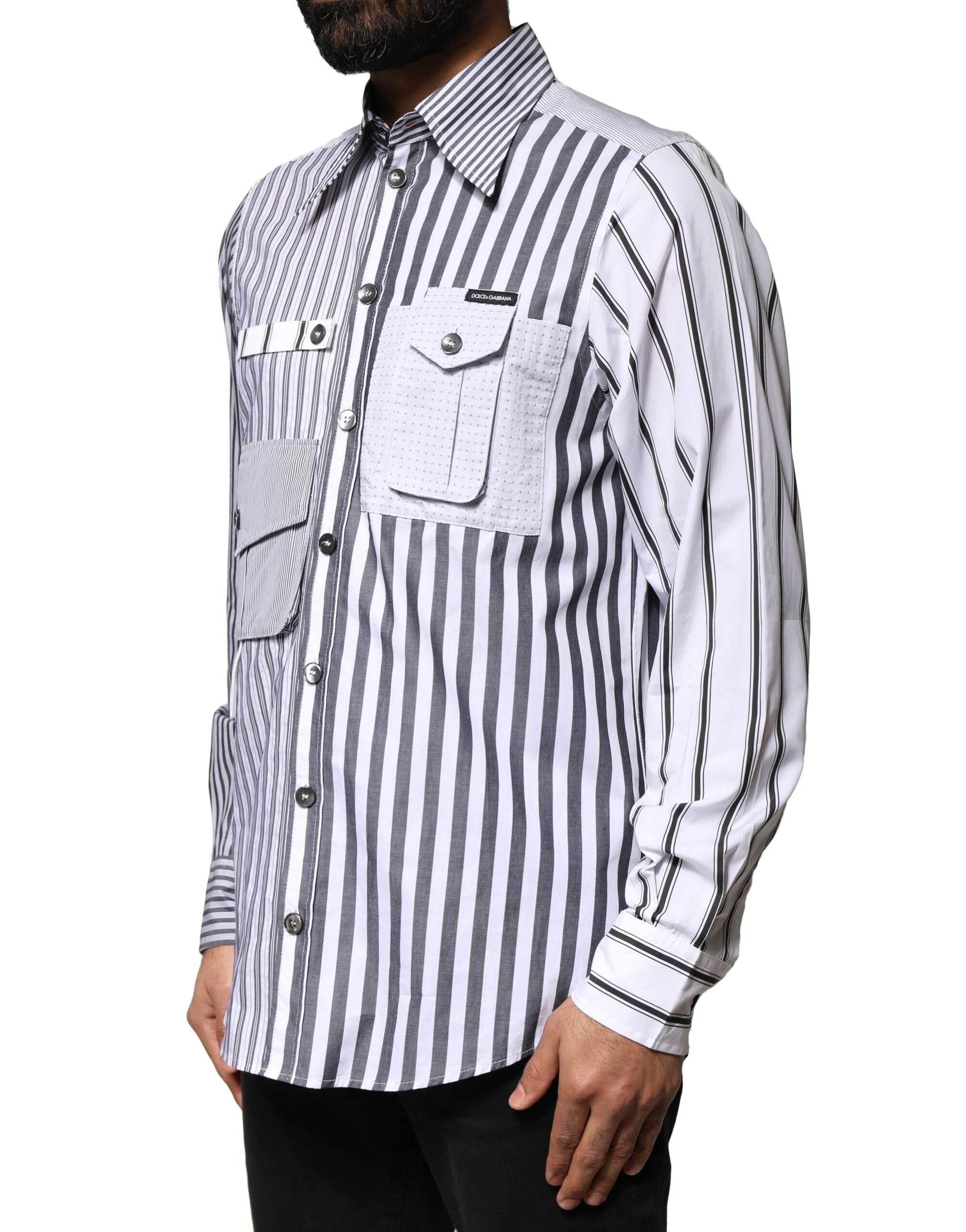 Dolce & Gabbana Multicolor Striped Button Down Casual Shirt - Hilstor